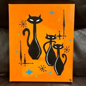 Black Cat Painting on Csnvas